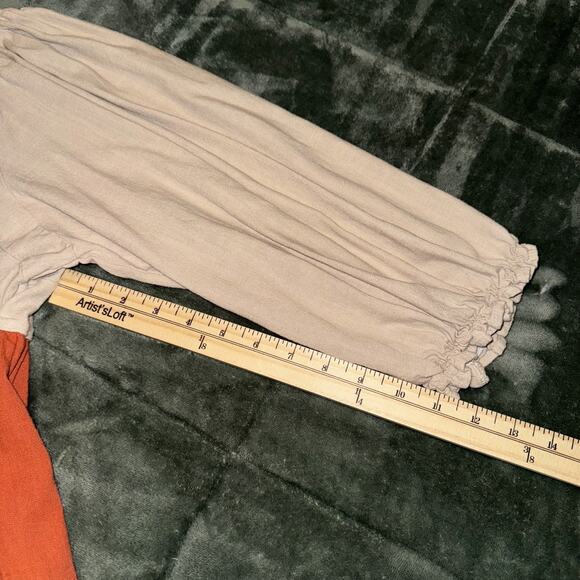 Umgee Tiered Dress Women’s 2XL Colorblock Linen Square Neck 3/4 Ruffle Sleeve - Picture 7 of 9